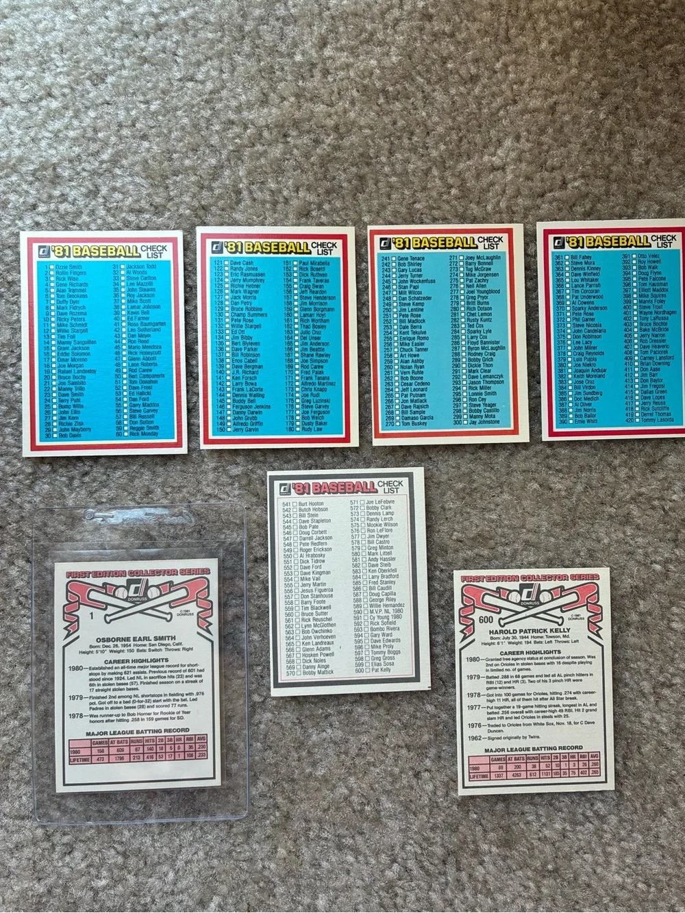 Vintage Baseball Card Lot - 1981 Donruss Complete Set-Raines RC